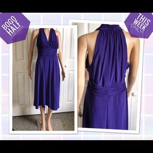 DRESSBARN NWT! PURPLE MIDI ALINE SIZE 12 NEW!